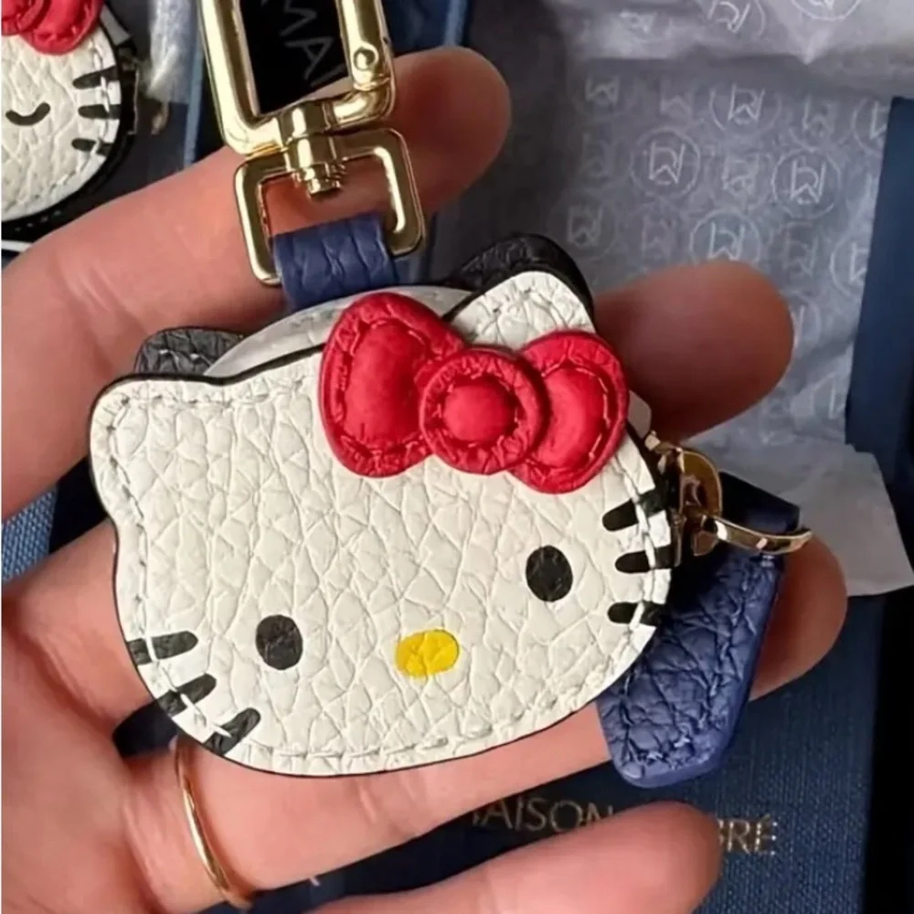 Hello Kitty Mini Bag Charm - Keychain - AirTag Holder Red, White, and Blue